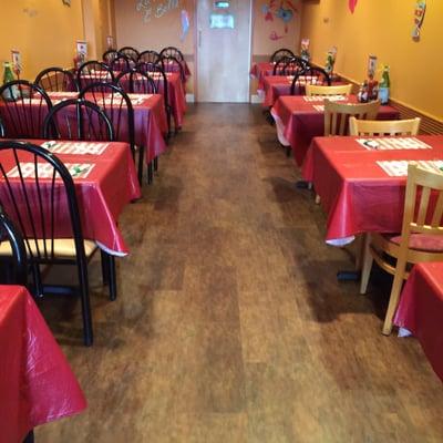 New flooring installed at Attilio's by Floors Floors            Floors NJ.   Room looks beautiful!  Stop in for a slice or dinner.