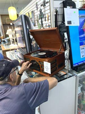 Radio, tape, CD, and record player for $50