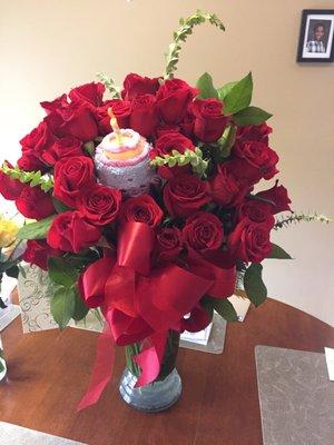 Sansone is the best! Thank you for delivering this lovely arrangement of 70 roses to my mother for her special birthday! Great service!