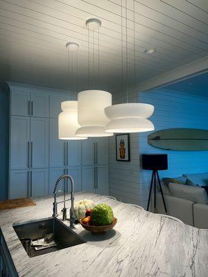 Kitchen island pendant lights install