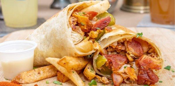 Chicken Shawarma Wrap Delicately Seasoned & Roasted Chicken