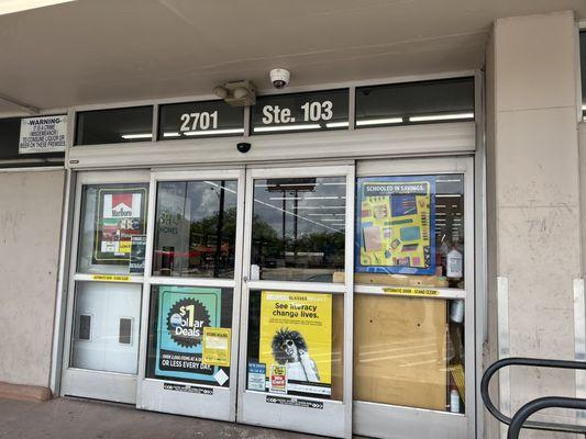 Entrance to store.,