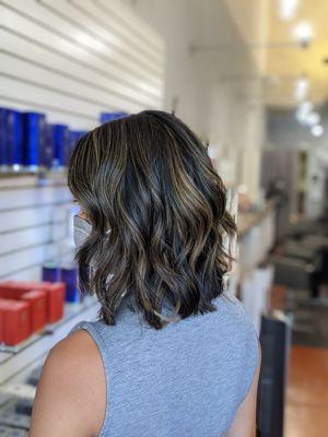 Partial highlights & haircut