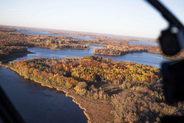 Air Tour by Helicopter, view of fall colors.