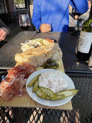 Smoked trout dip. Spec.  This is the 4 item board. The portions were generous!!