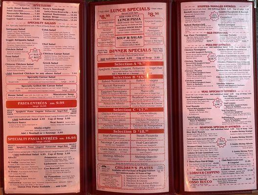 Menu (as of 5/13/24)