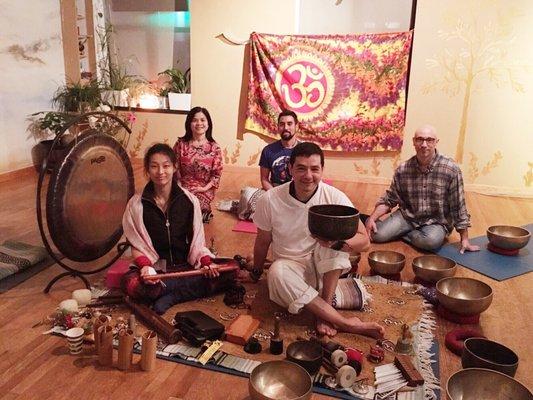 Thursday night Sound Bath-Tonight's Tibetian Singing Bowl and Gong healing, all attendees are very creative with an artistic mind