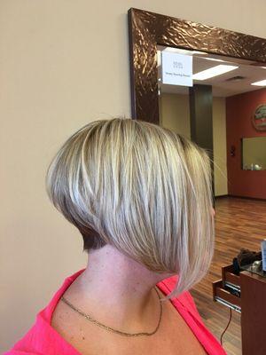 Stacked multi tonal blonde bob!