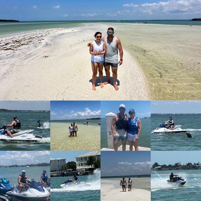 Fun island stop, jet ski dolphin Island excursion