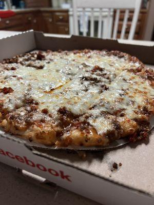 BBQ, hamburger, pepperoni, and extra cheese.