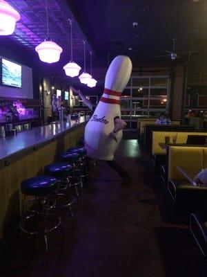 They've got a bowling pin mascot!! Lmao