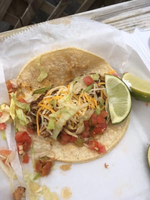 3 large tacos for $9...good dealer got pork chicken and ground beef. The pork was definitely the best