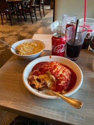 Our canned coke and lasagna we waited over an hour for !  Great way to spend $100 ! (Not)