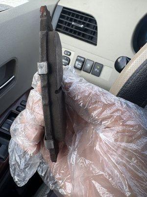 Brake pads that Mavis said needed changing asap