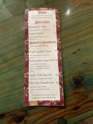 Food menu