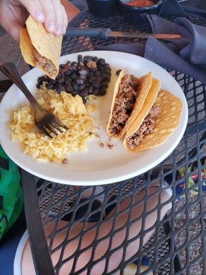 Kids mini taco plate, no cheese