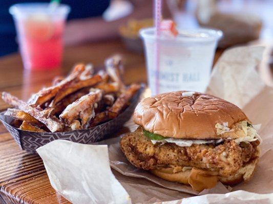 Spicy Chicken Sandwich & Sweet Potatoes Fries