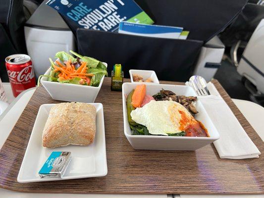 Bibimbap Korean Rice Bowl: First class lunch, PDX-TUS, May 2022