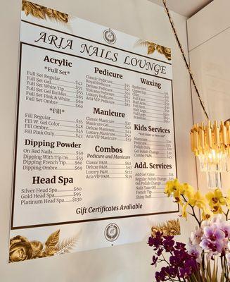 Nail Salon Price List