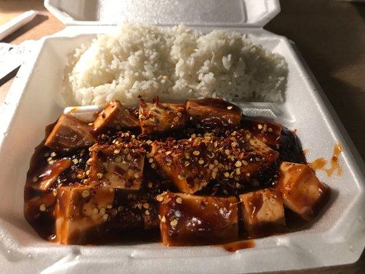 MJ Steamed Tofu with crushed red peppers