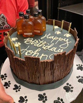 Bourbon Barrel Birthday Cake by Whisk Chick