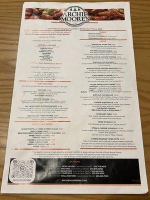 Food menu