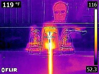 testing the temperature of how water with a FLIR camera