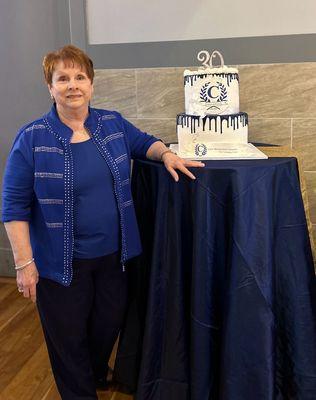 Crest founder Carolyn Bonds celebrating the company's 30 year anniversary