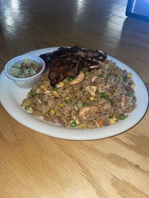 Beef Short Ribs and Shrimp fried rice.