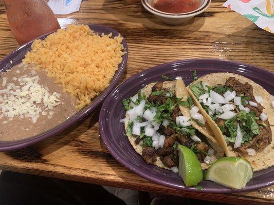 Al pastor and Barria street tacos