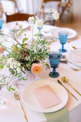 Whimsical spring wedding, photo by Elizabeth Warrick Photography