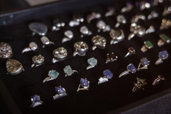 We offer a variety of unique jewelry including rings, bracelets, necklaces, and earrings.