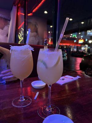 Cucumber margarita and Yuzu Aji Margarita