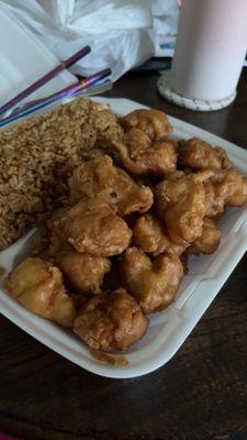 Sweet and sour chicken. Sauce is thick