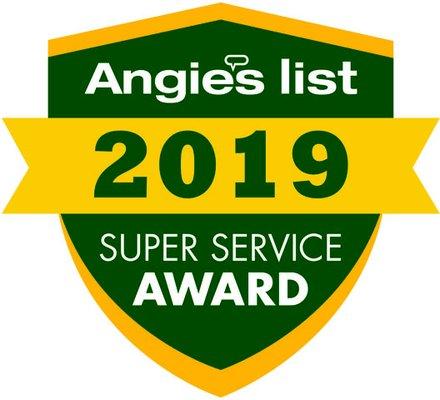 Angie;s List Super Service Award, 7 years in a row 2013-2019