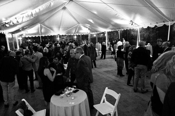 The reception pavilion after the memorial for Shelley Morrison.