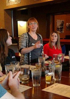 Brewmaster Ashley at a beer dinner