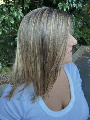 Caramel colored highlights by Jarin at Salon Capelli!