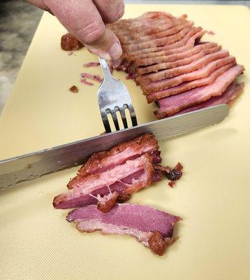 Hand carved ham and Corned Beef for sandwiches