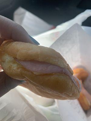 Ham and cheese in donut bread!!!