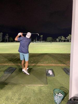 Very well lit driving range