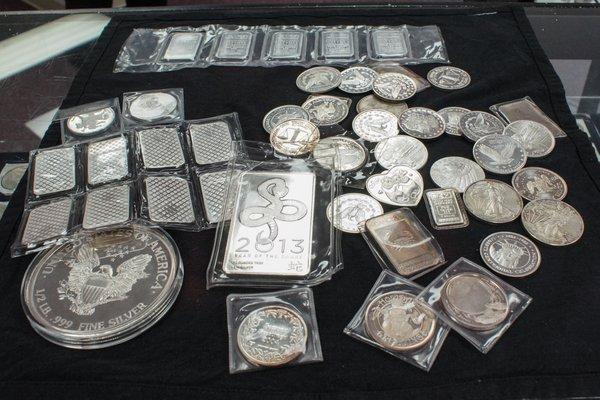 Silver Bullion, including US government issued American Silver Eagles