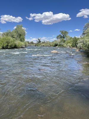 You'll see a lot of people floating down the river , fun people watching here!