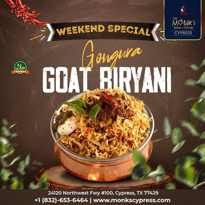 Gonguta Goat Biryani. South India Speciality Biryani