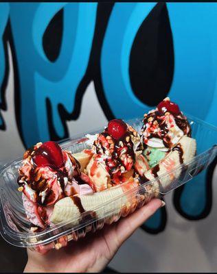 This is our banana split. Can customize it anyway you want.