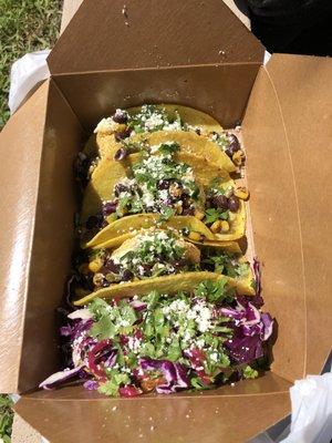 Handmade tacos - family favorite was the Black Bean pepper! Also shown is the crispy potato taco.