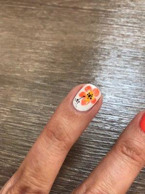 Original nails with gel polish & flower design