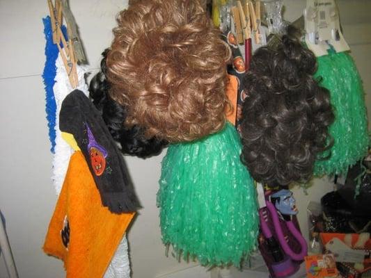 Creepy wigs and pom poms