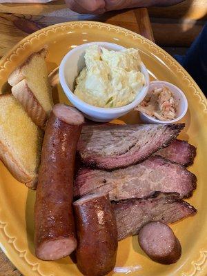 Brisket and hot sausage!