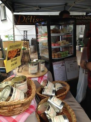 French delicatessen with delicious saucisson, West End Market in Brisbane